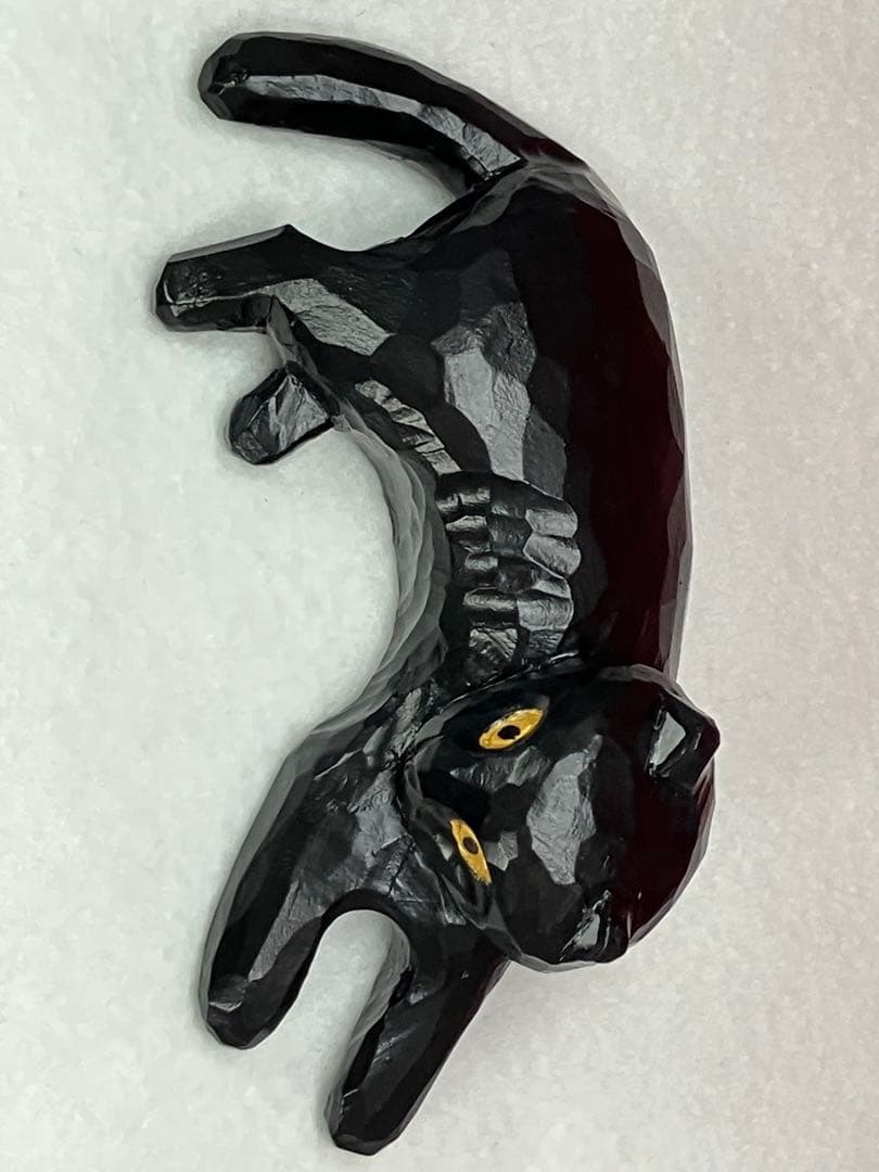 黒猫（小）3体　木彫り　置物