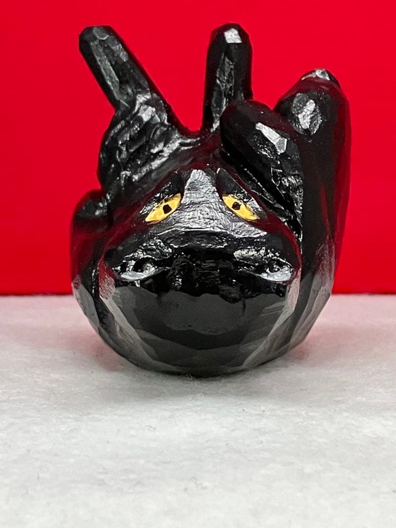 黒猫（小）3体　木彫り　置物