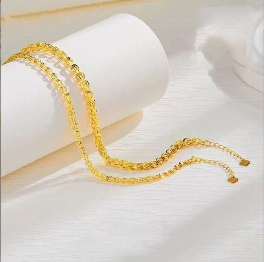 ペタル ブレスレット 18金 イエロー ゴールド K18 地金 18K チェーン