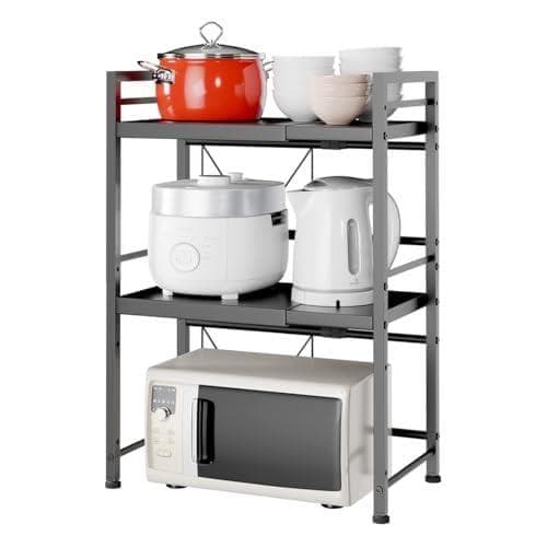 AC-J-W 伸縮レンジラック レンジ上収納 トースター キッチン収納 幅調節可