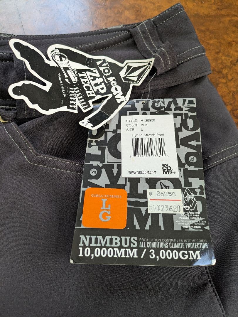 【新品】 ボルコム スノーボード ウェア パンツ 黒 L zip tech 対応