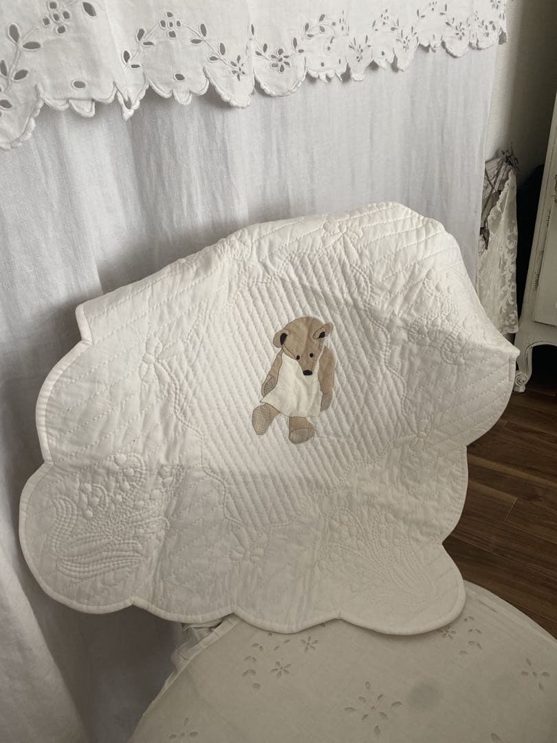 手縫い製　キルトマット　ブティ　トプラント　すずらん　テディベア