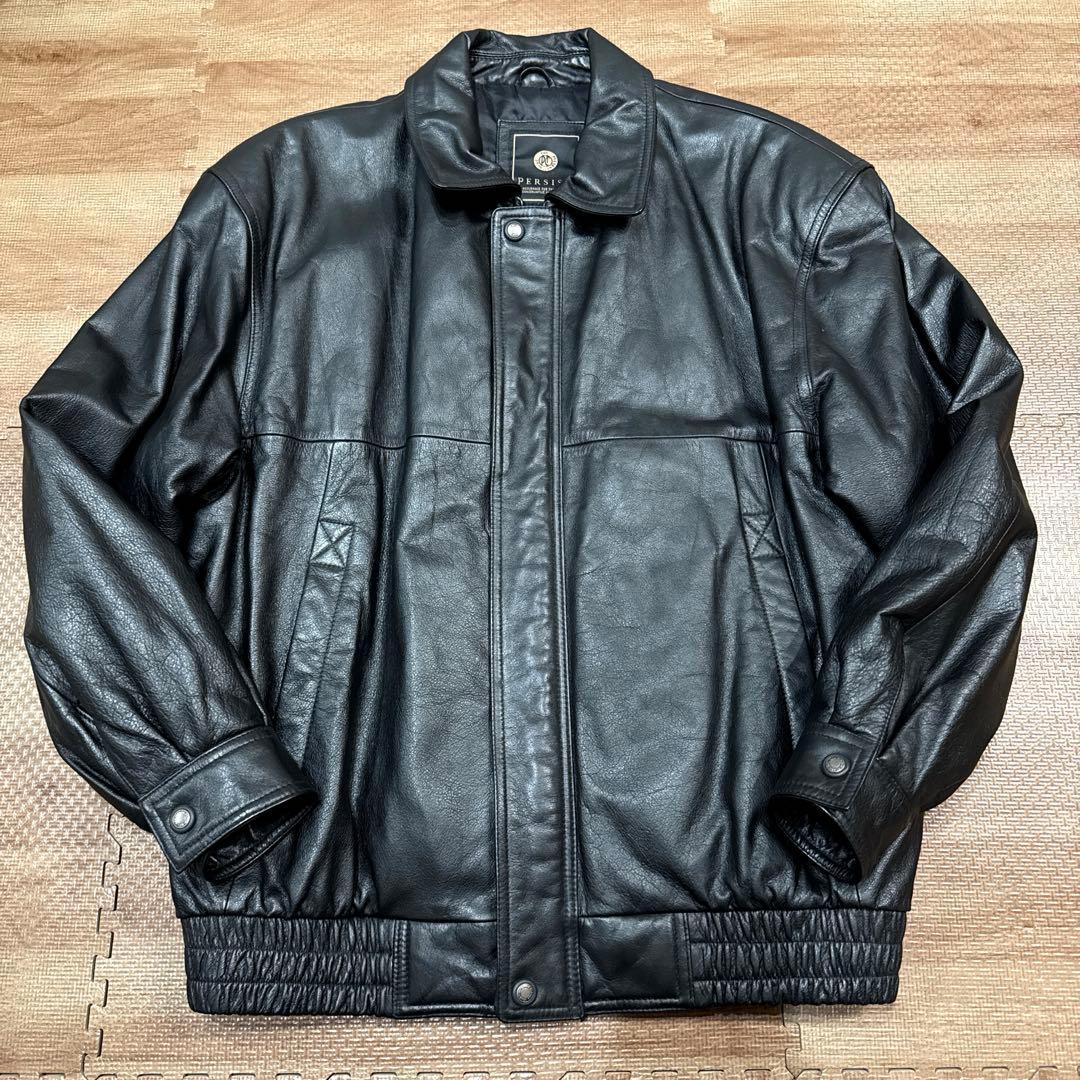 【美品】vintage 牛革レザージャケット ブラック A2フライトジャケットL