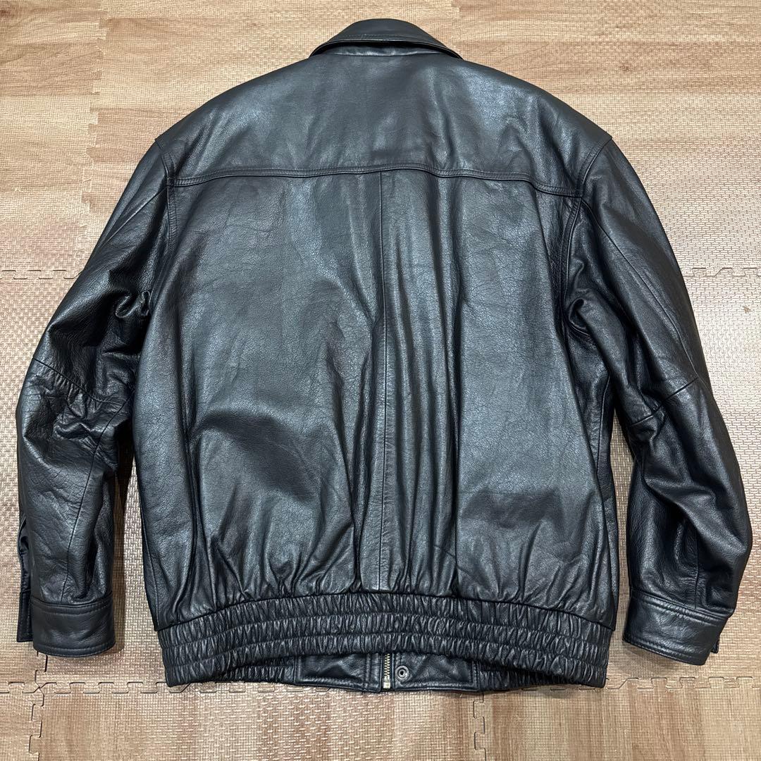 【美品】vintage 牛革レザージャケット ブラック A2フライトジャケットL