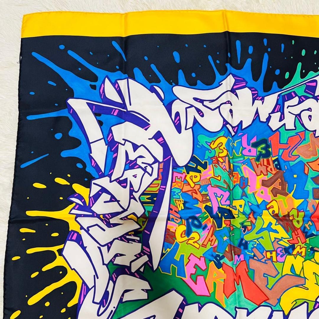 HERMES エルメス カレ90　グラフィティ スカーフ マルチカラー シルク