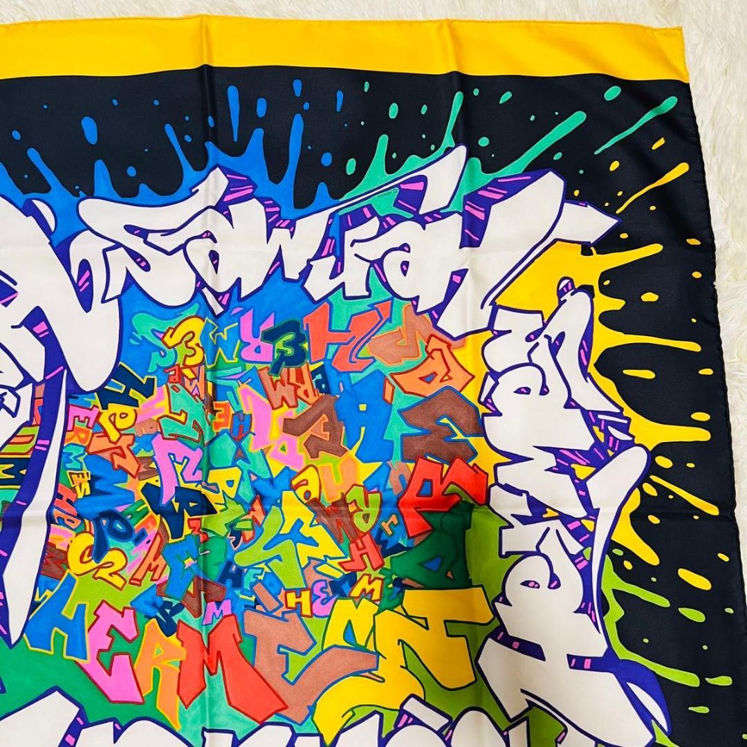 HERMES エルメス カレ90　グラフィティ スカーフ マルチカラー シルク