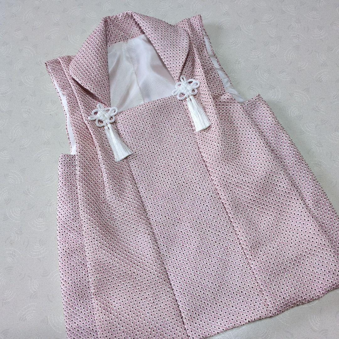 七五三３歳正絹総絞り手縫いの被布（くすみピンク）