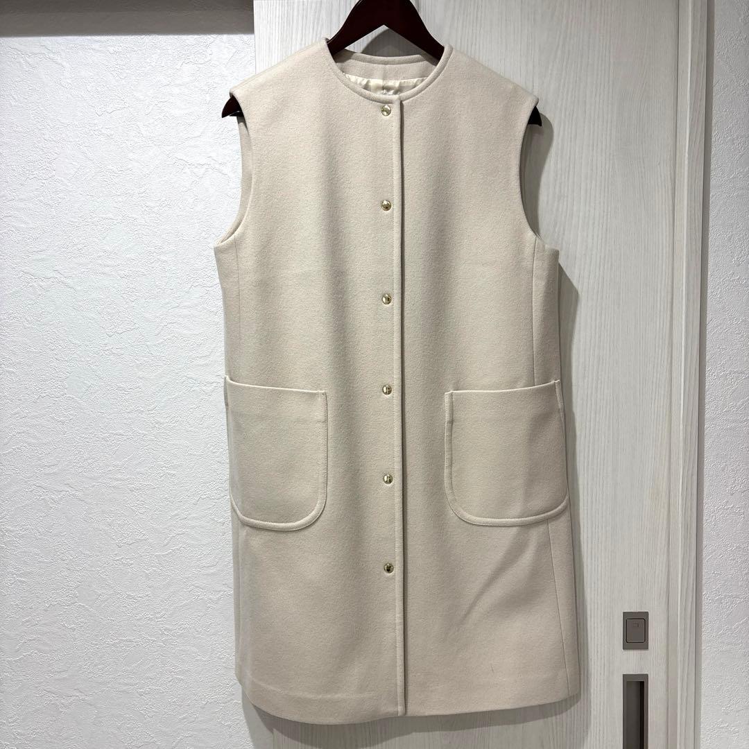 マッキントッシュフィロソフィー メルトン ロングジレ ノーカラー 36 1223