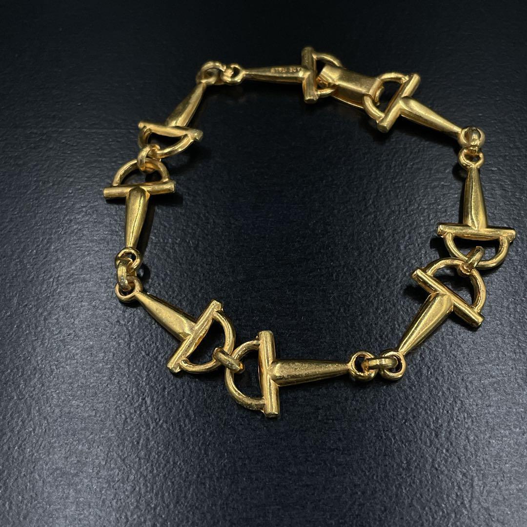 アクセサリー Old CELINE Horsebit Bracelet Gold Y2K