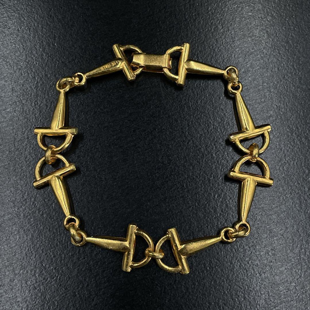 アクセサリー Old CELINE Horsebit Bracelet Gold Y2K