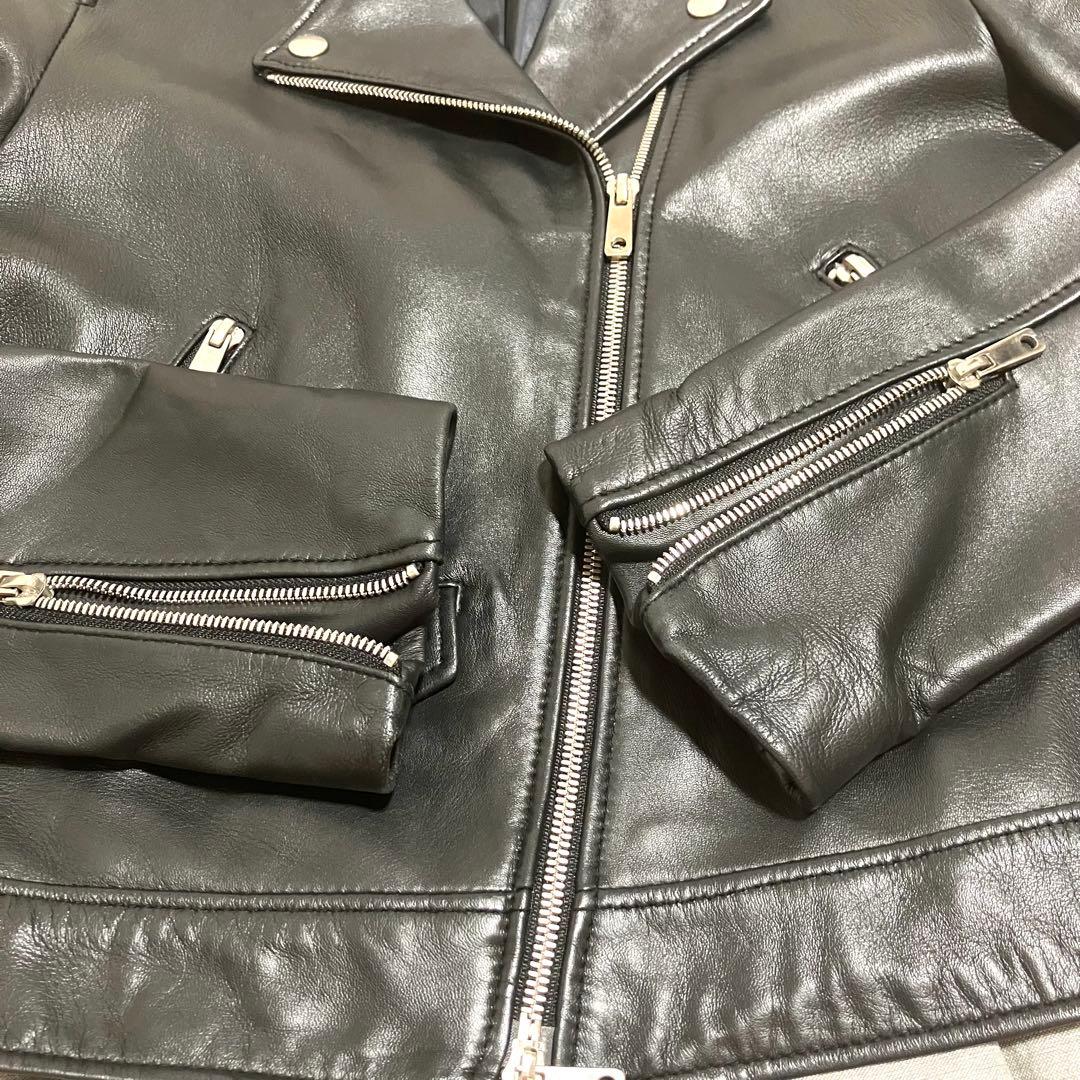 【美品】UNITED TOKYO/ラムレザーダブルライダース ブラック ２