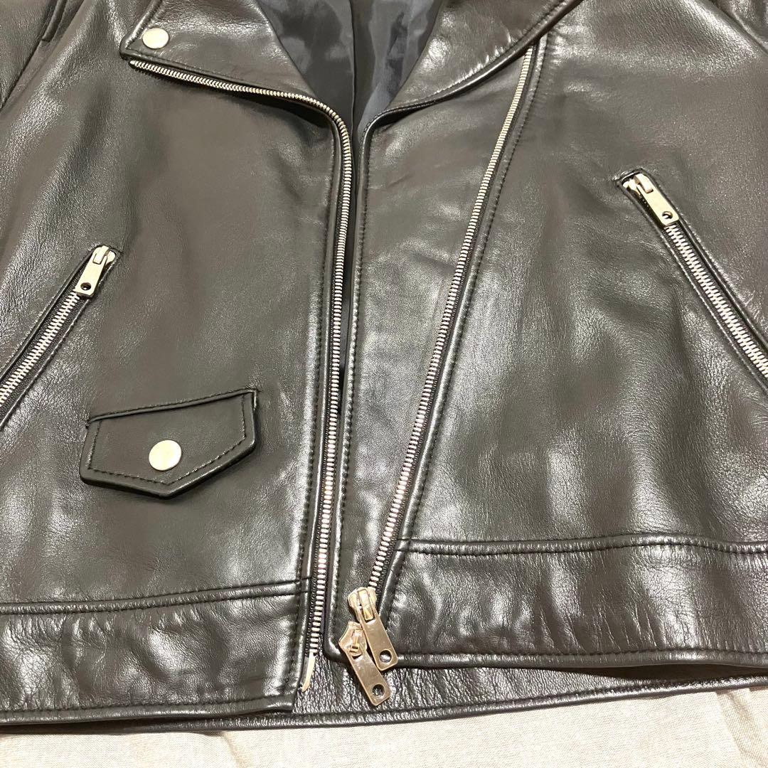 【美品】UNITED TOKYO/ラムレザーダブルライダース ブラック ２