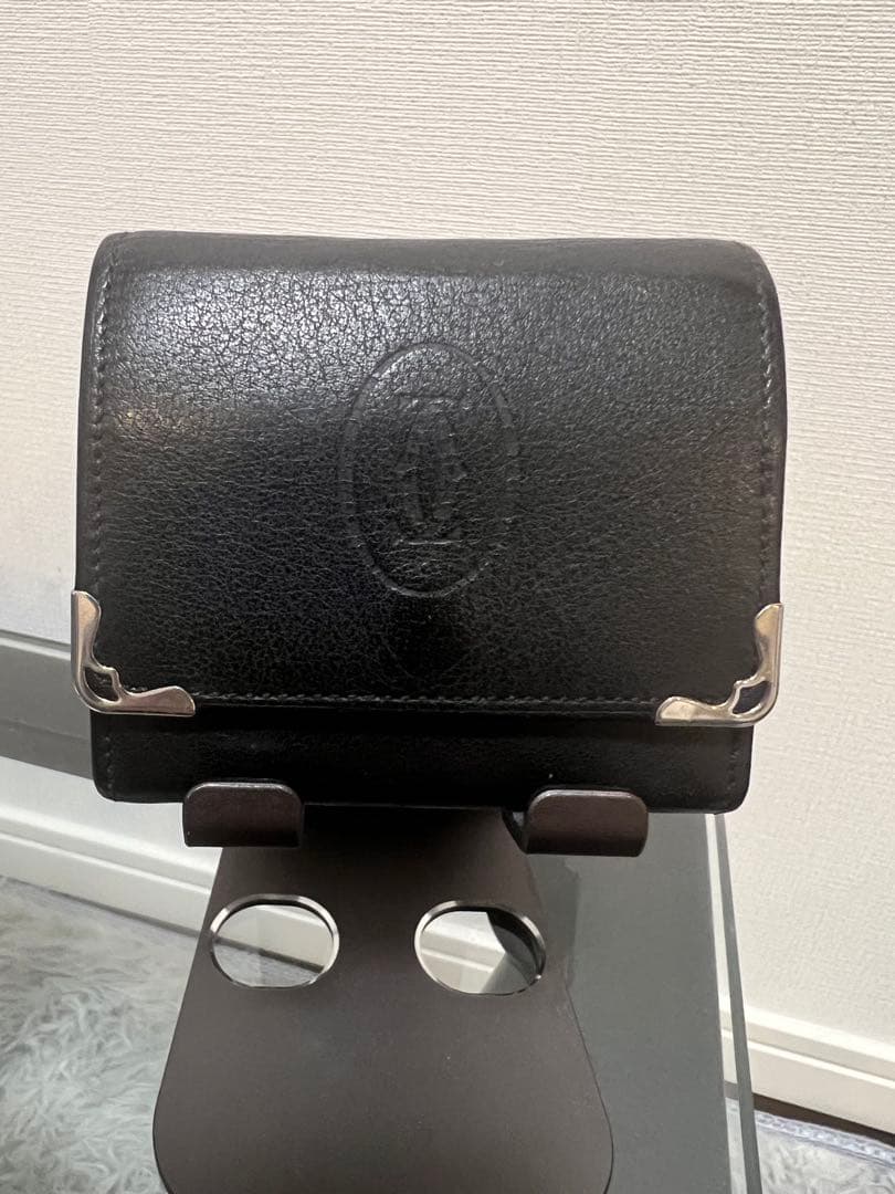 Cartier レザーケース 黒/ボルドー