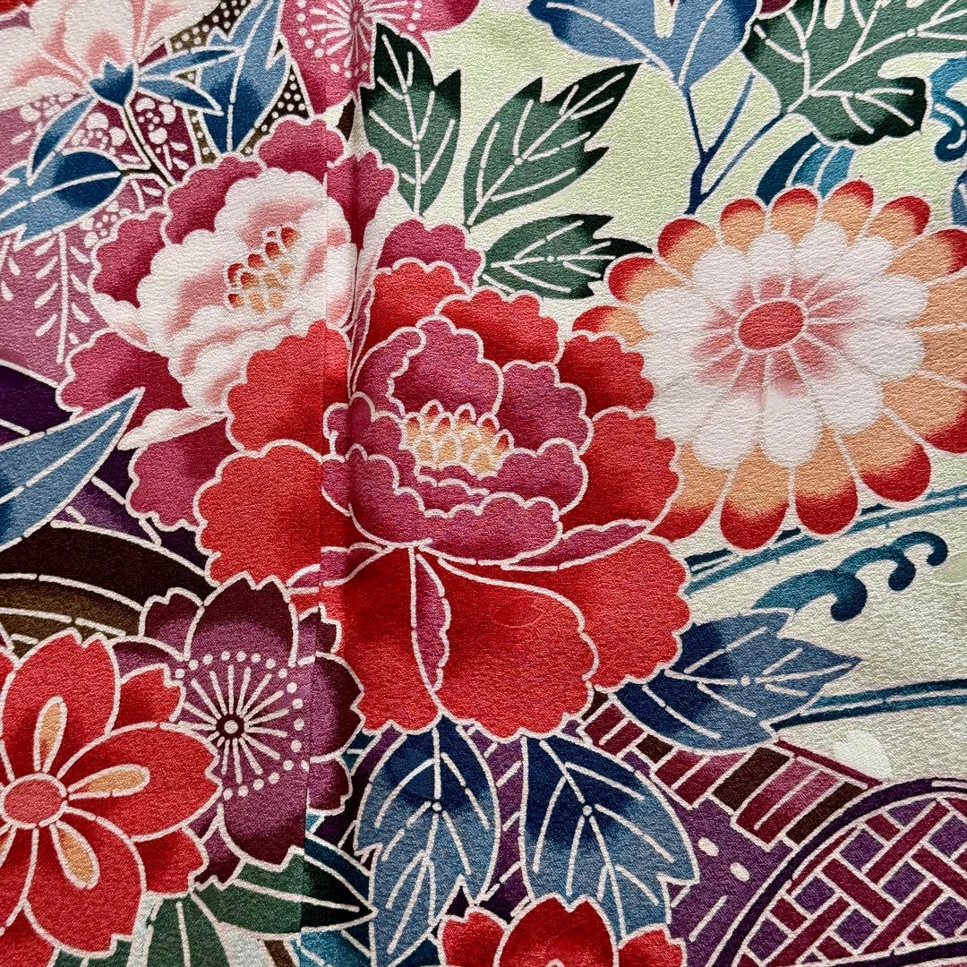 未使用品　振袖フルセット　トールサイズ　新品長襦袢　グリーン　161〜176cm