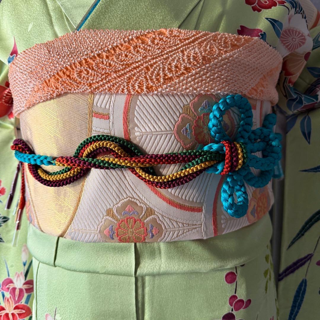 未使用品　振袖フルセット　トールサイズ　新品長襦袢　グリーン　161〜176cm