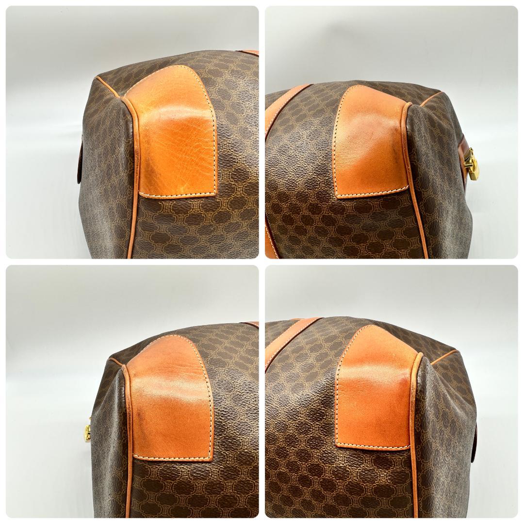 【美品】 CELINE ボストンバッグ マカダム柄 ゴールド金具 南京錠