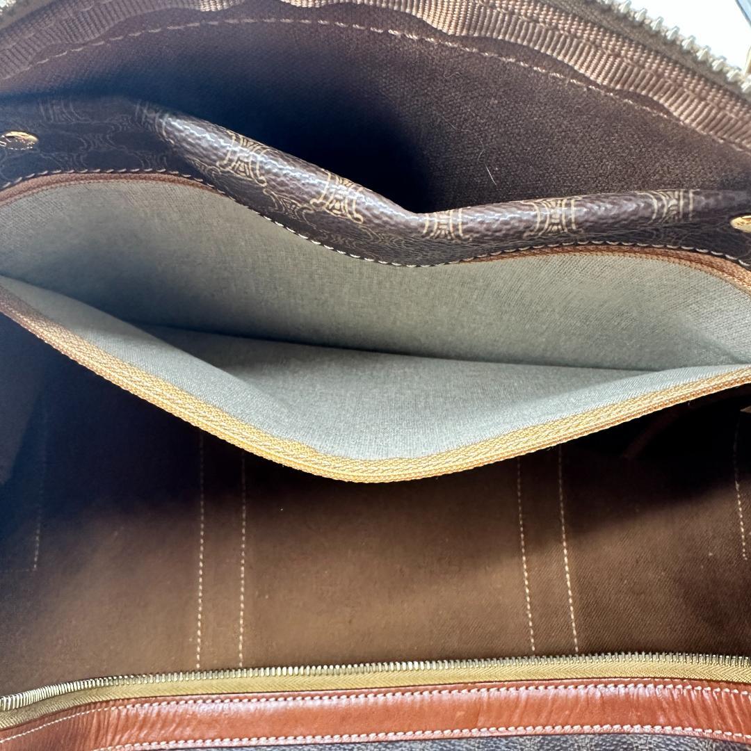 【美品】 CELINE ボストンバッグ マカダム柄 ゴールド金具 南京錠