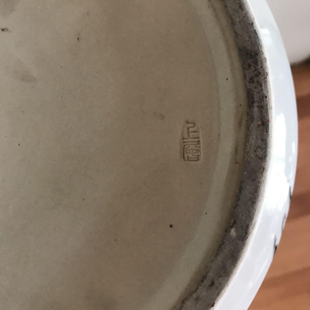 中国美術　特大花瓶　民国　骨董品　海老の絵　高さ66cm