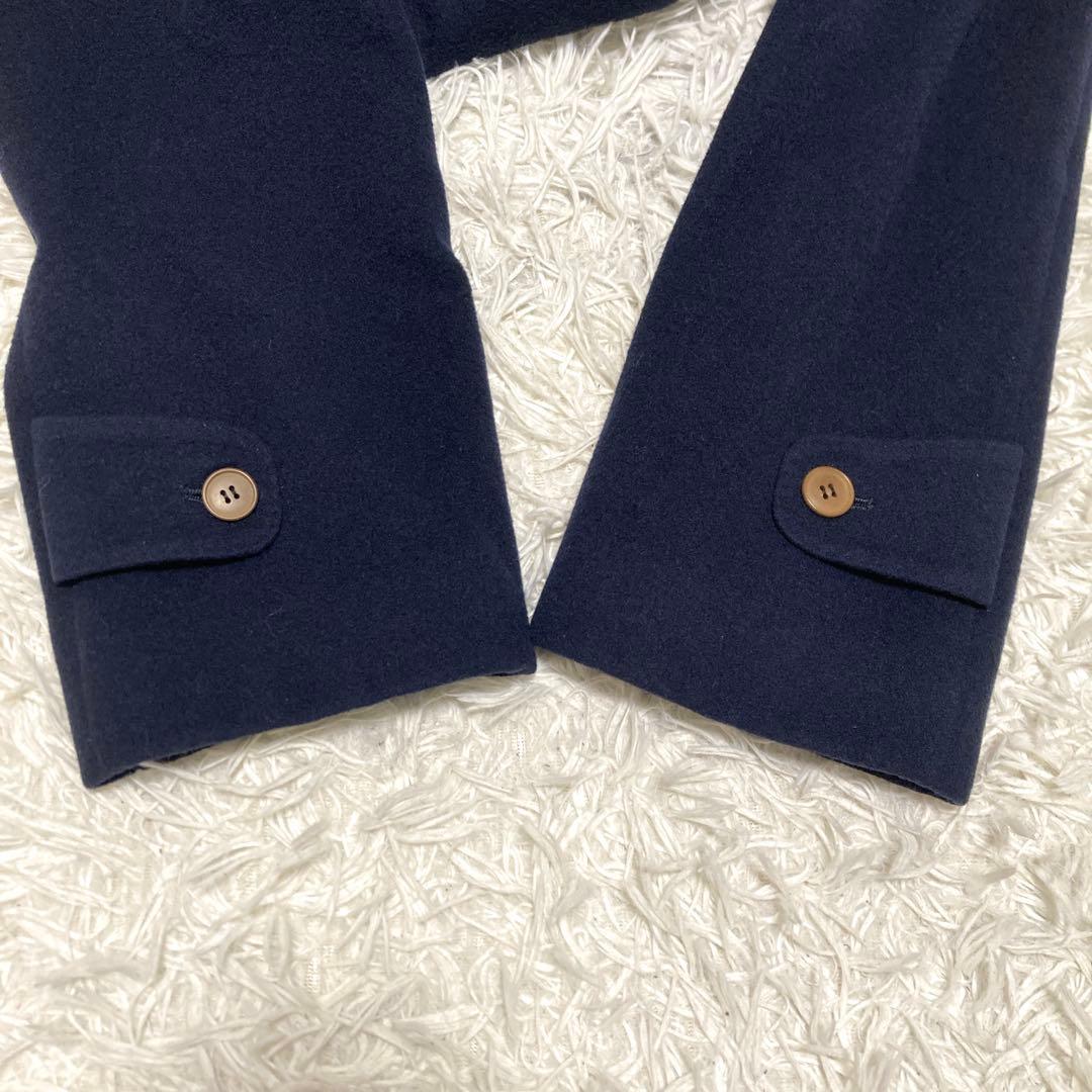 希少✨美品　クリスチャンディオールムッシュ　ステンカラーコート　カシミヤ　紺　S
