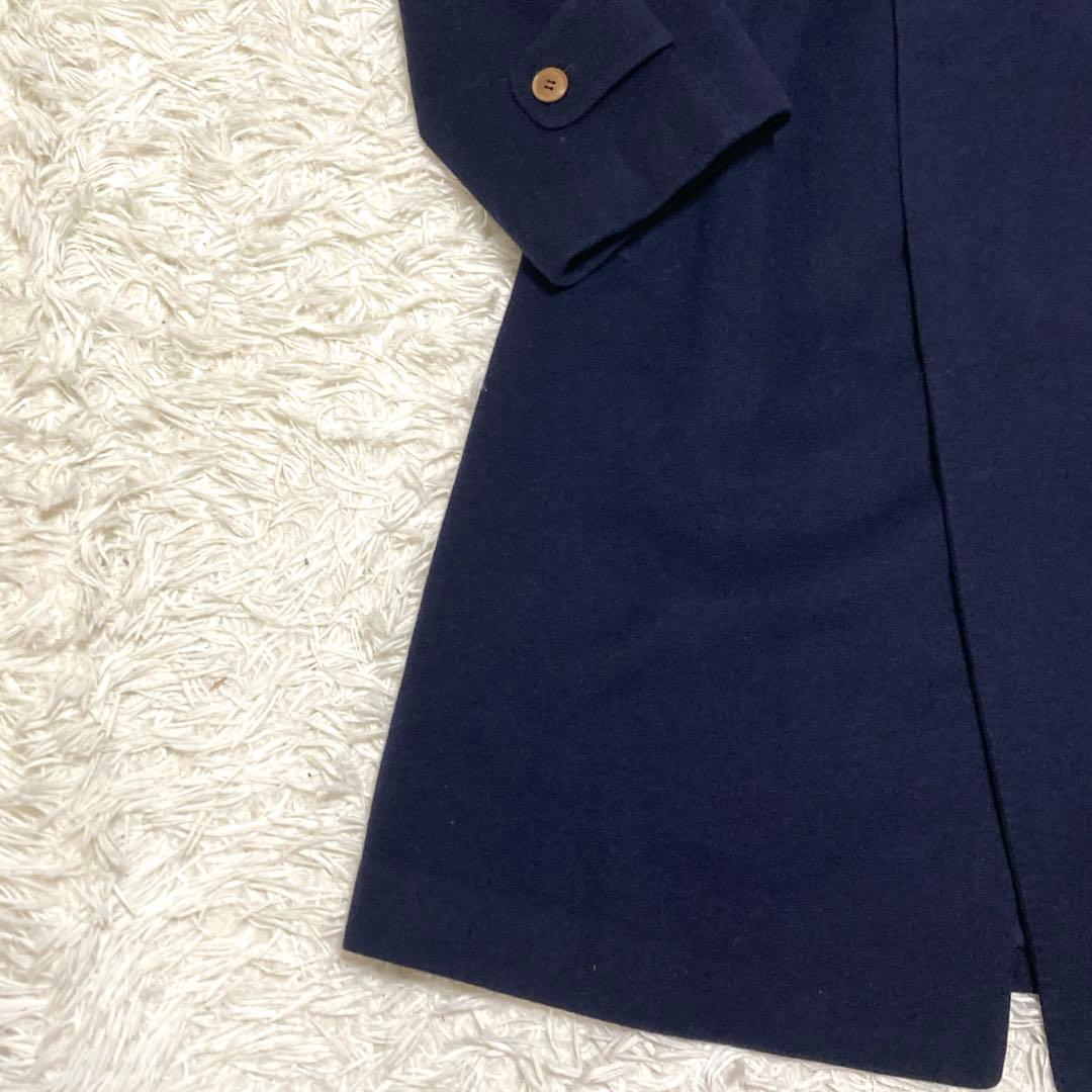 希少✨美品　クリスチャンディオールムッシュ　ステンカラーコート　カシミヤ　紺　S