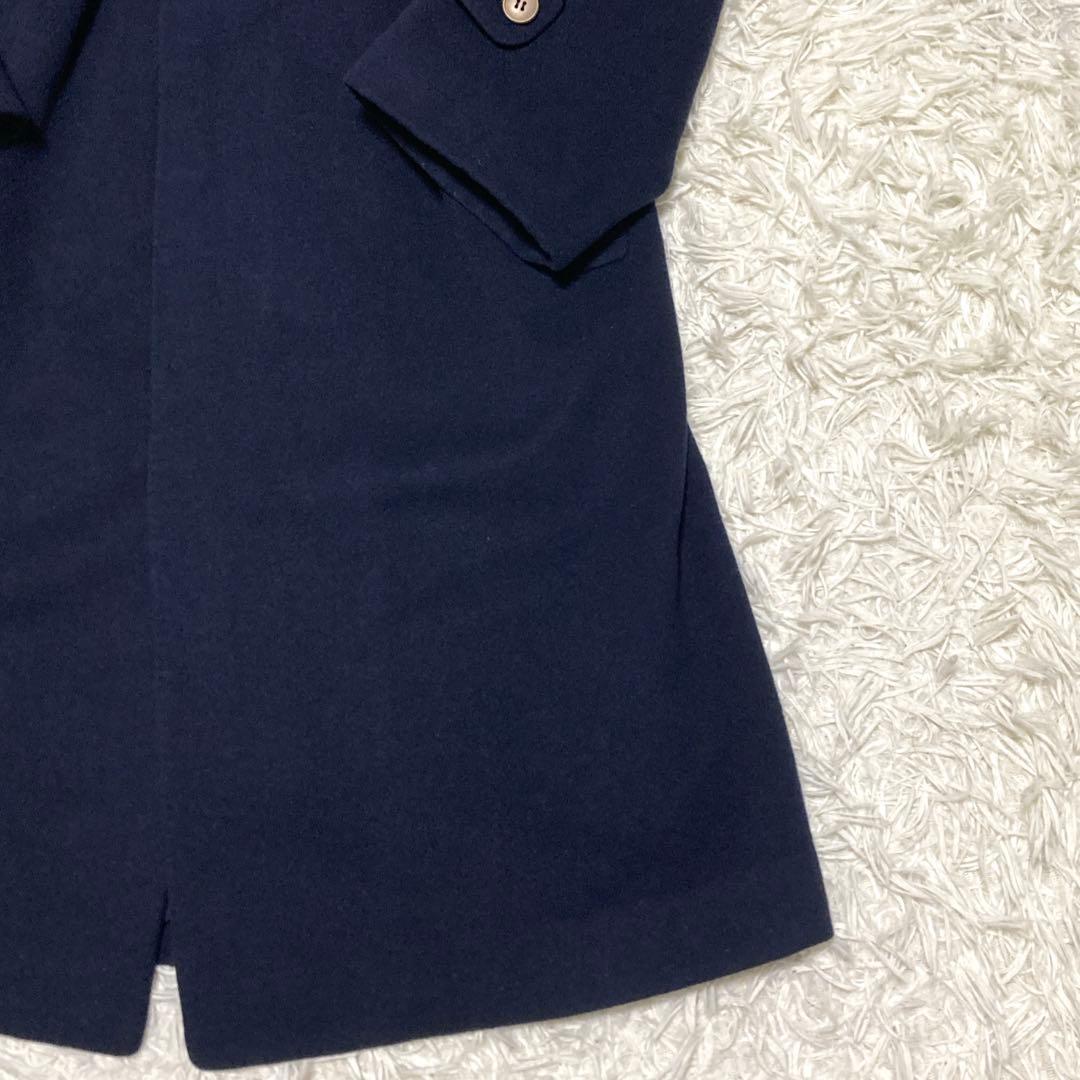 希少✨美品　クリスチャンディオールムッシュ　ステンカラーコート　カシミヤ　紺　S