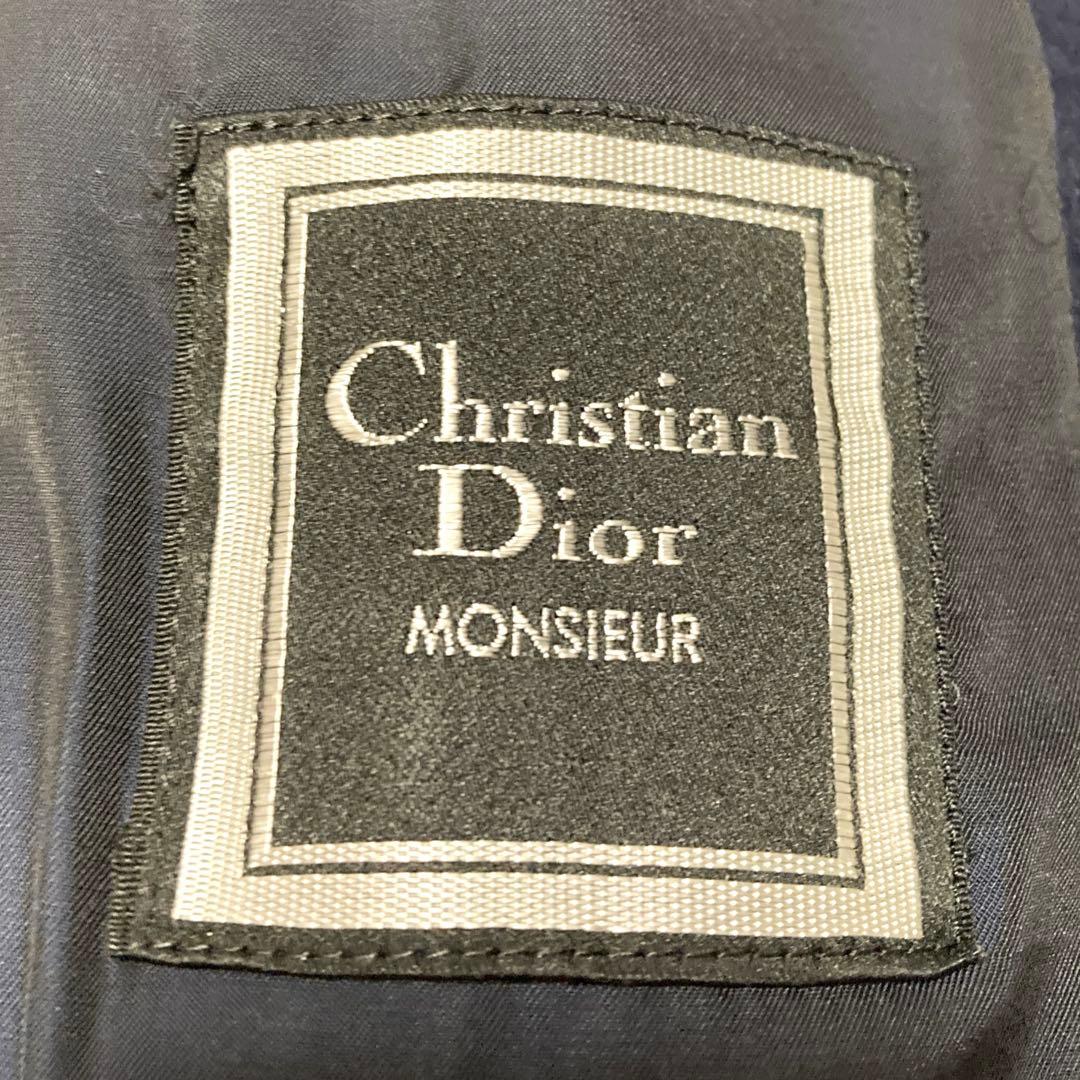 希少✨美品　クリスチャンディオールムッシュ　ステンカラーコート　カシミヤ　紺　S