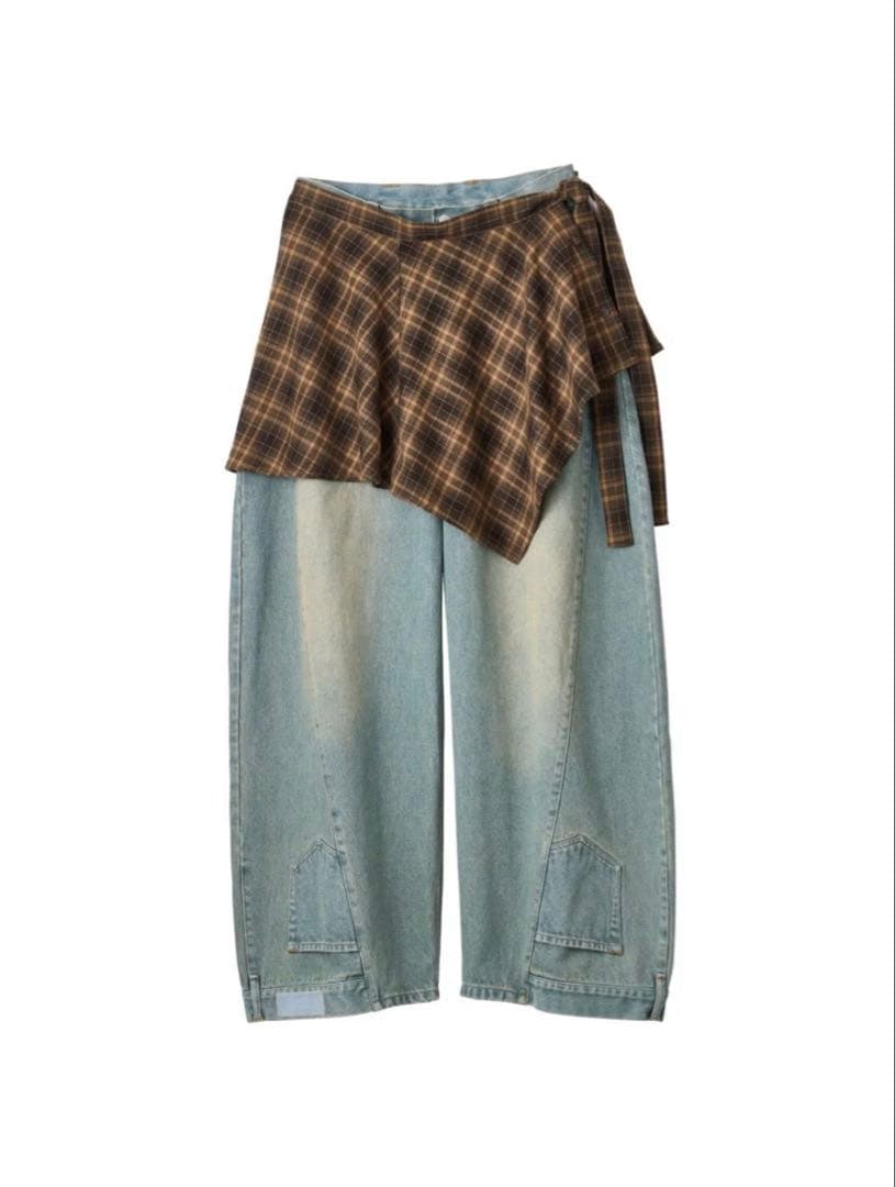 パンツ Knuth Marf shirt wrap denim pants/blue