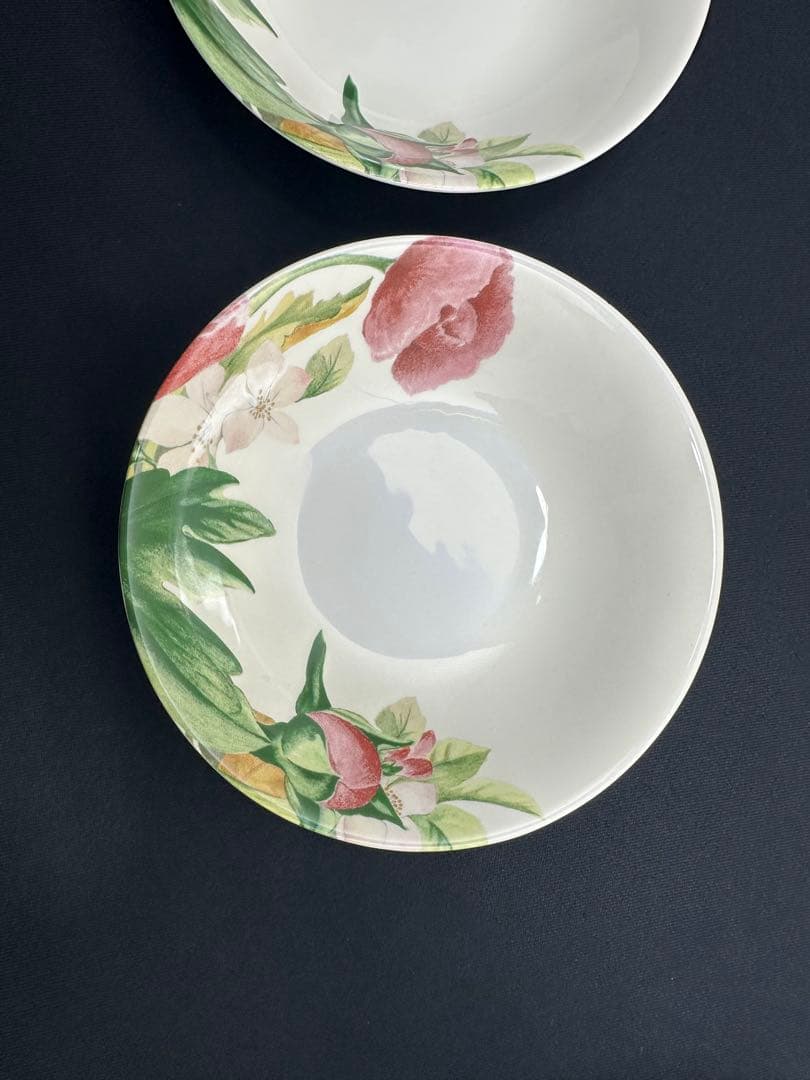 ジアン（Gien）　「ヴォリュプテ（Volupté） 花柄陶器ボウル 2個セット