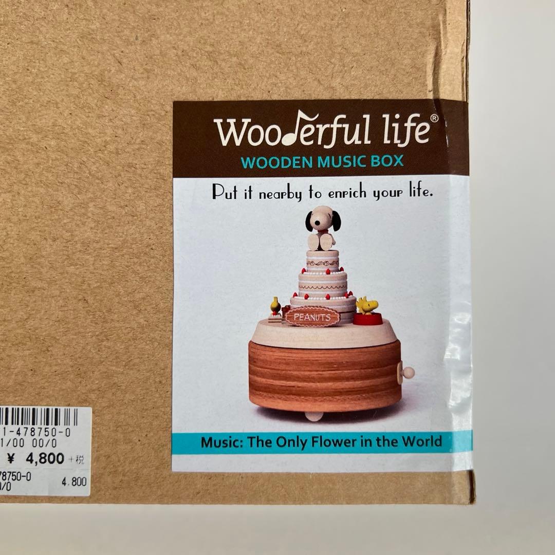 PEANUTS SNOOPYスヌーピー 木製オルゴール 誕生日ケーキ2014