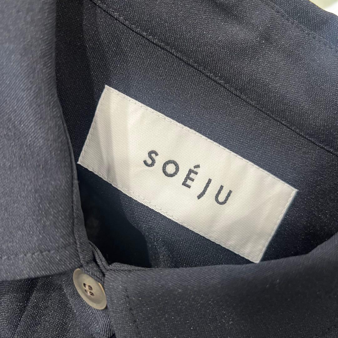 SOEJU ソフトオックスシャツワンピース ネイビー