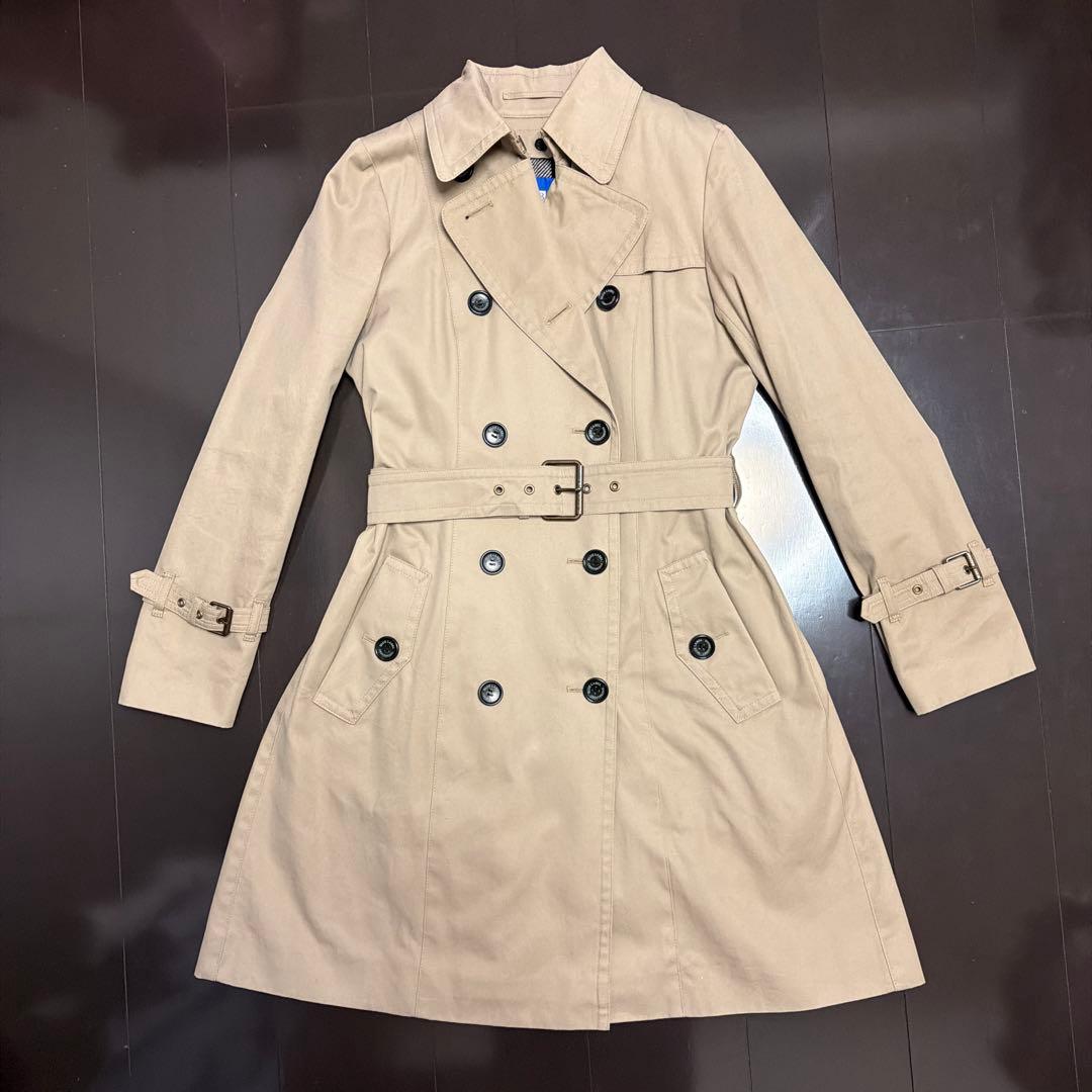 ブルーレーベル クレストブリッジ ベージュ ダブルブレスト トレンチコート