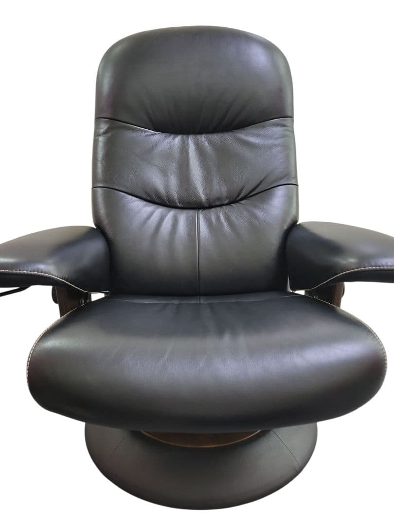 【廃盤希少】カリモク 高級本革 リクライニングチェア レザー 椅子