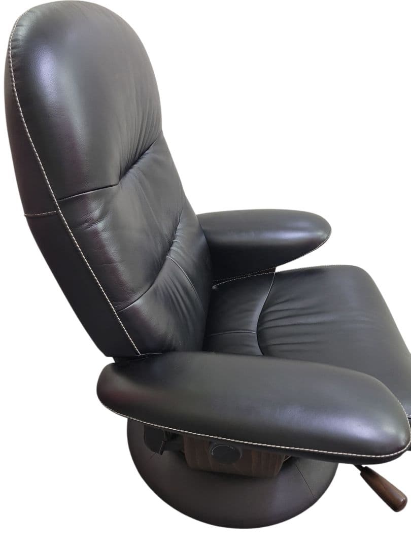 【廃盤希少】カリモク 高級本革 リクライニングチェア レザー 椅子