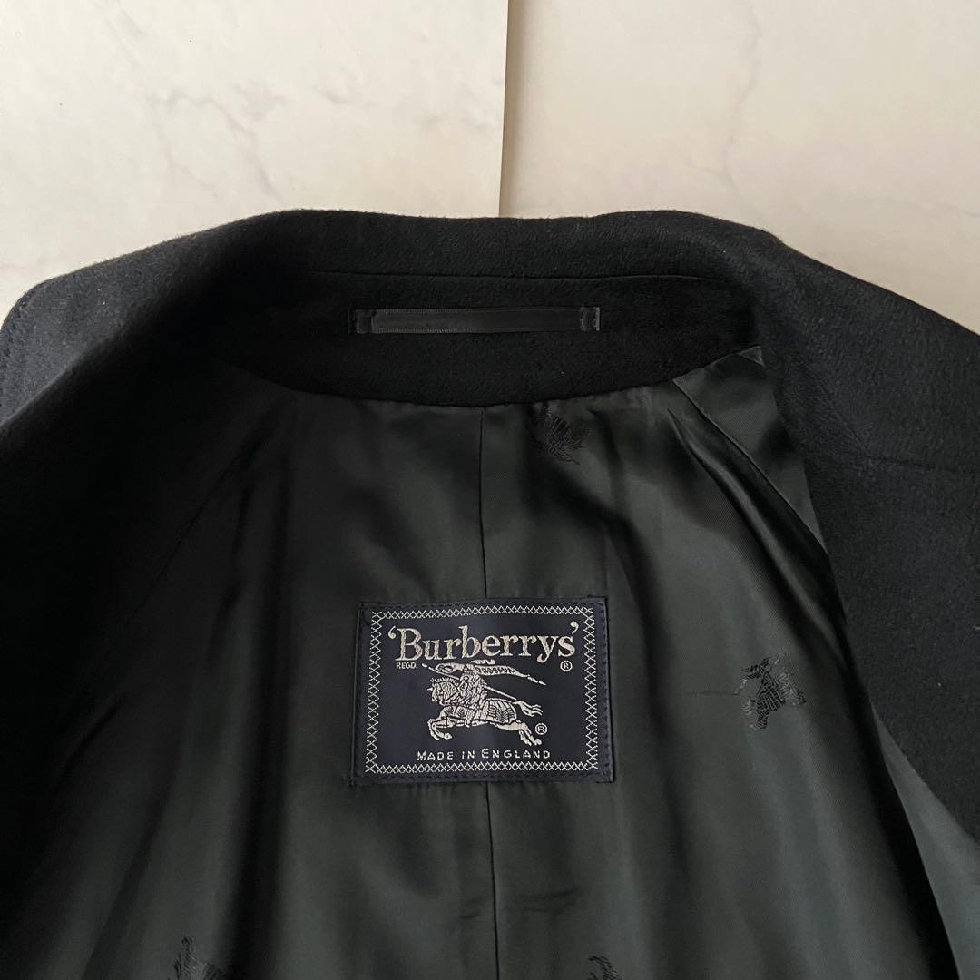 バーバリー カシミヤ100% バルマカンコート イングランド製 ダークネイビー