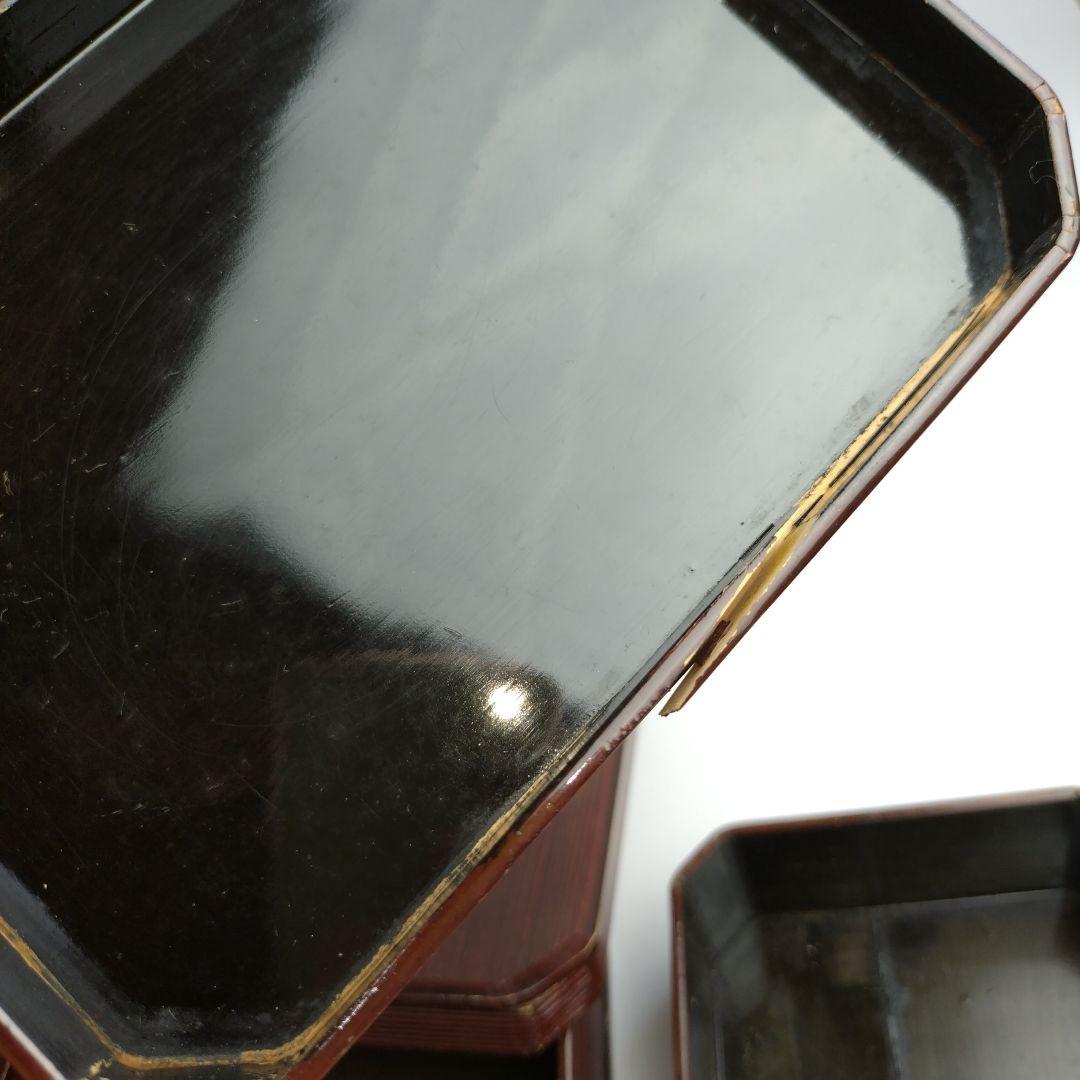 希少　アンティーク　おかもち　伝統的な木製　4段　弁当箱