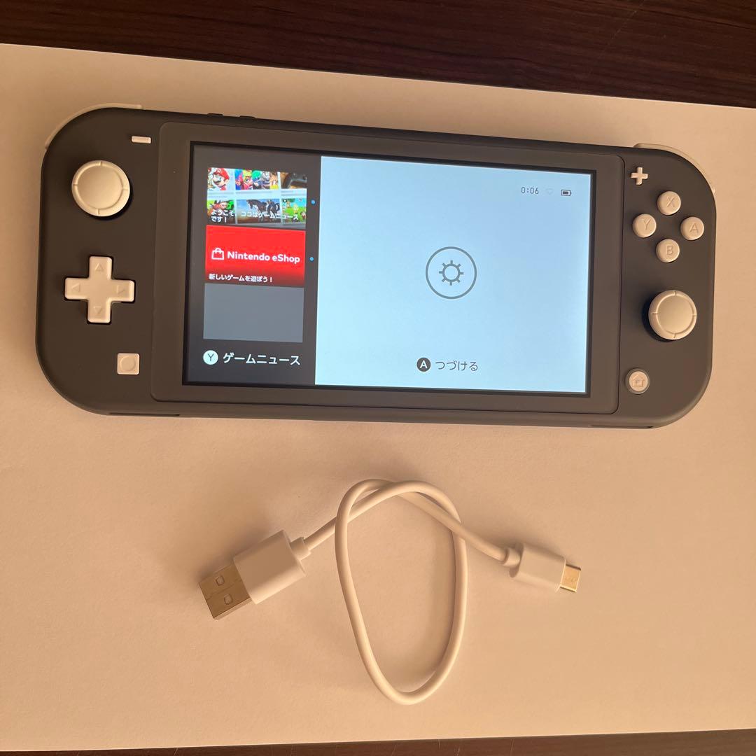 Switch lite 2019 グレー　128GBSDカード、ケーブル付き