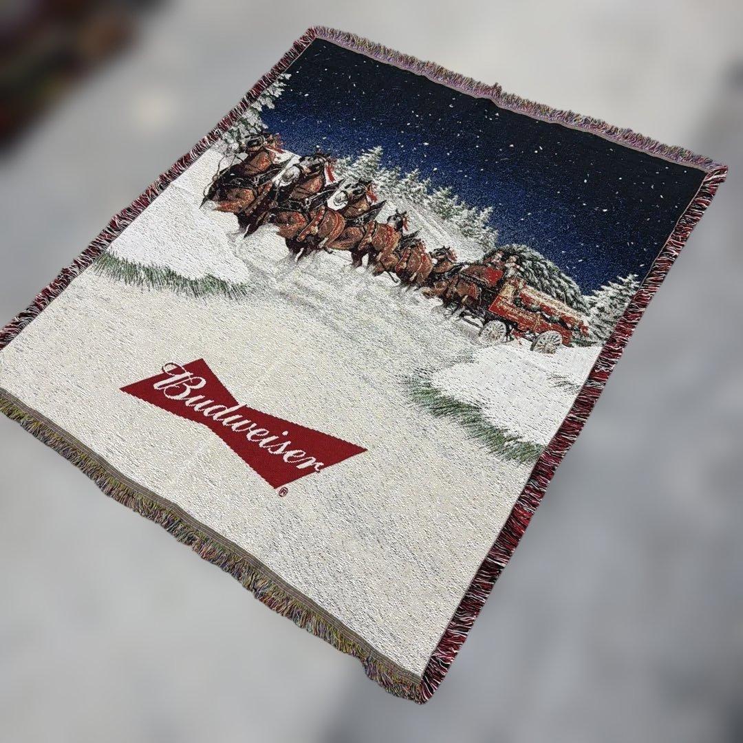 ビール　バドワイザー　マルチカバー　ソファカバー　ヴィンテージラグ148x129