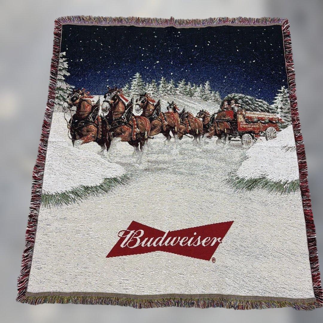 ビール　バドワイザー　マルチカバー　ソファカバー　ヴィンテージラグ148x129