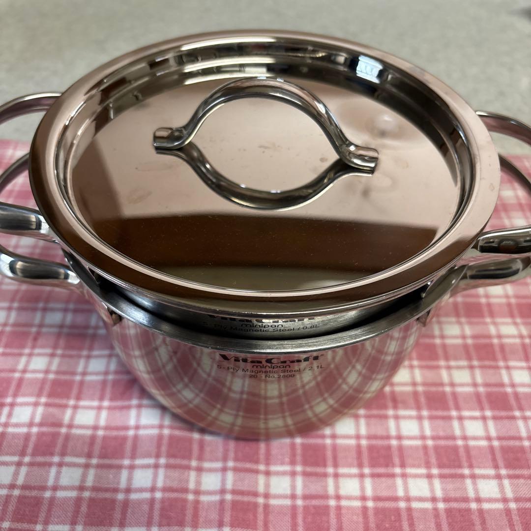 ⭐︎ビタクラフト　ミニパン２個セット　鍋セット　蓋つき　無水調理