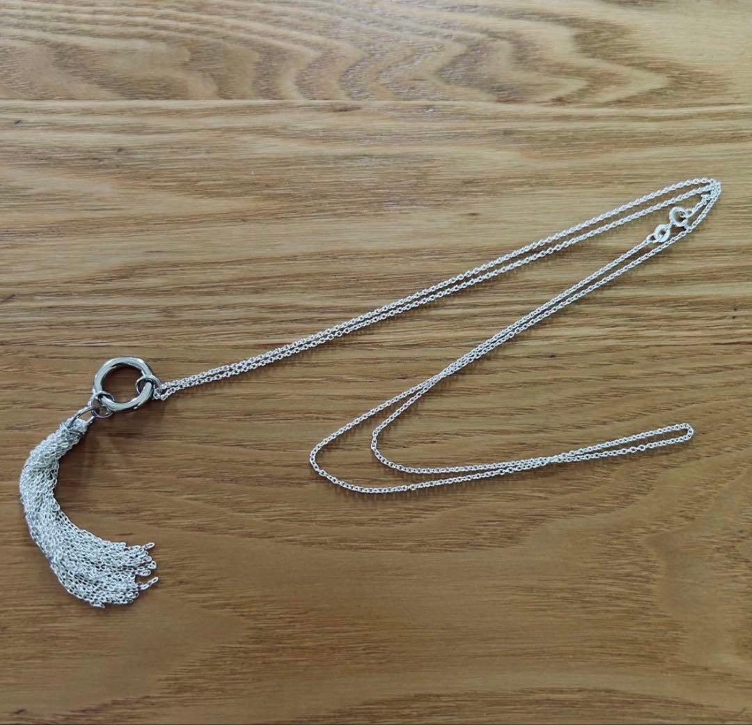 OX JEWELRY風　ハンドメイド　タッセルシルバーネックレス シルバー925