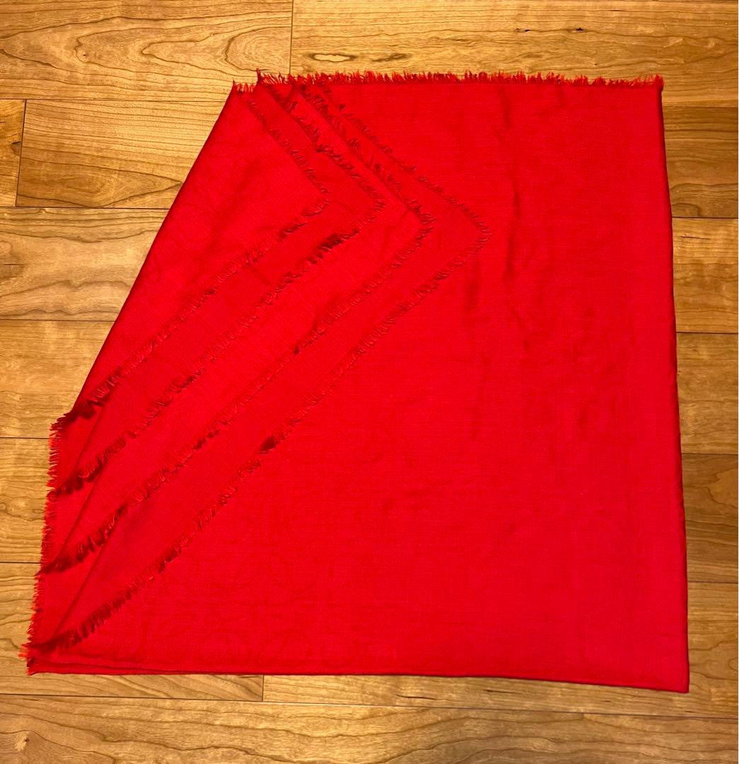 LOEWE(ロエベ) レディース ストール ショール アナグラム柄 レッド