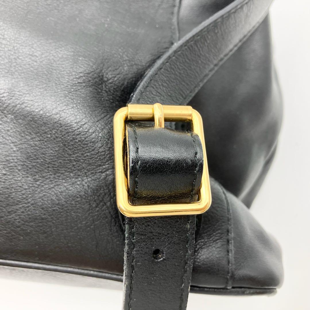 グッチ バンブー リュック バックパック レザー リュックサック 巾着 ブラック