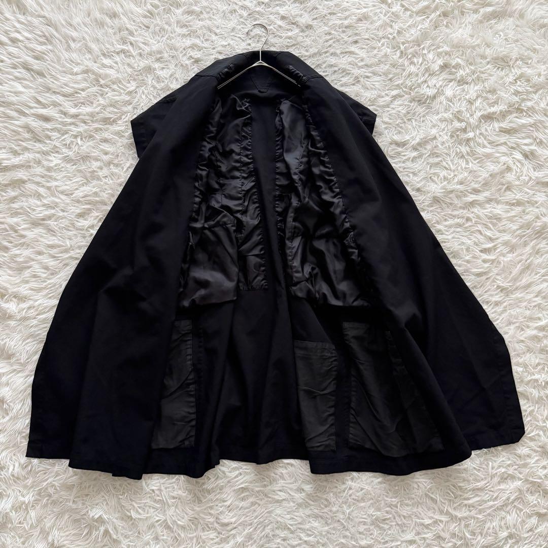 ブラックコムデギャルソン AD2014　ロングコート　 黒　ポリ縮　レイヤード