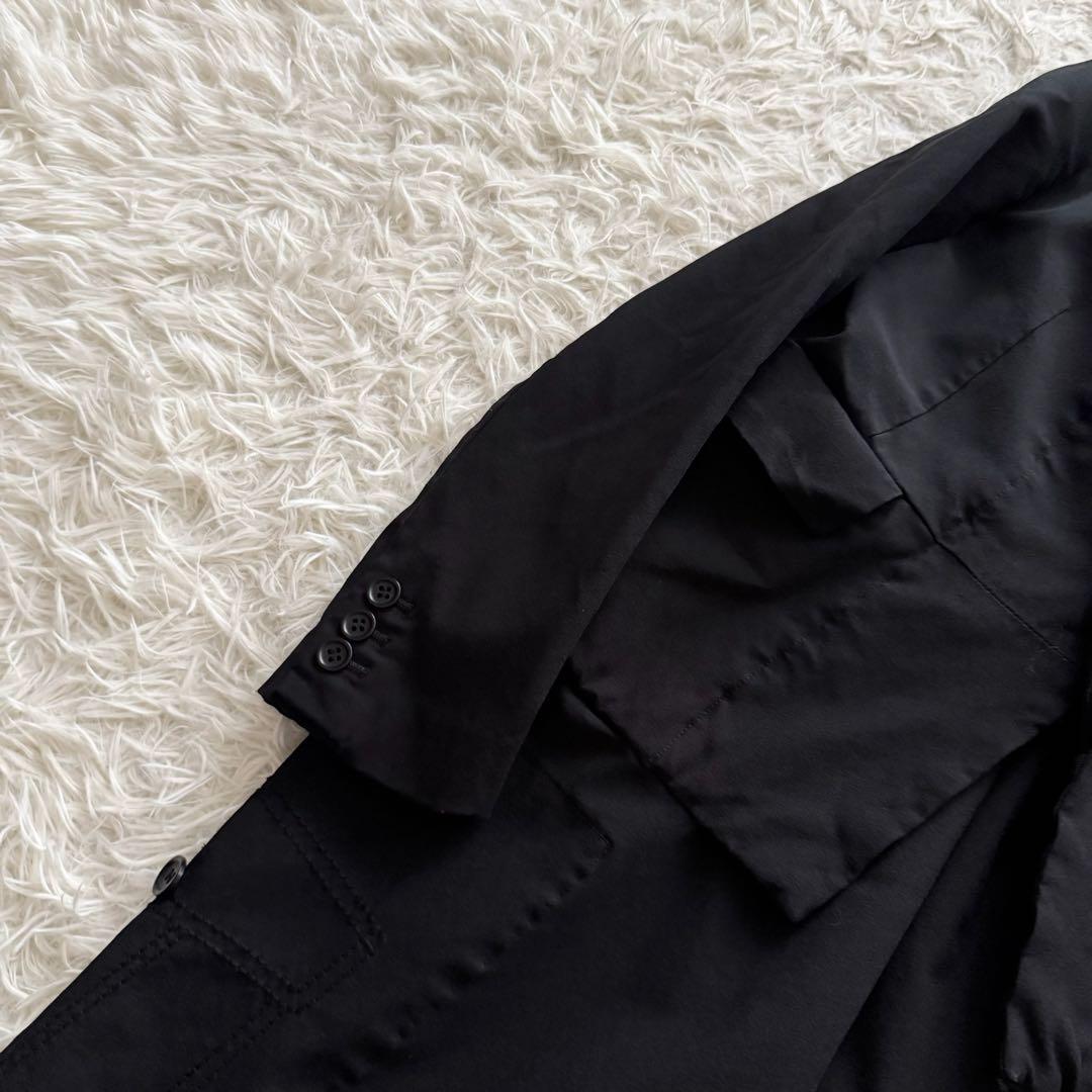 ブラックコムデギャルソン AD2014　ロングコート　 黒　ポリ縮　レイヤード