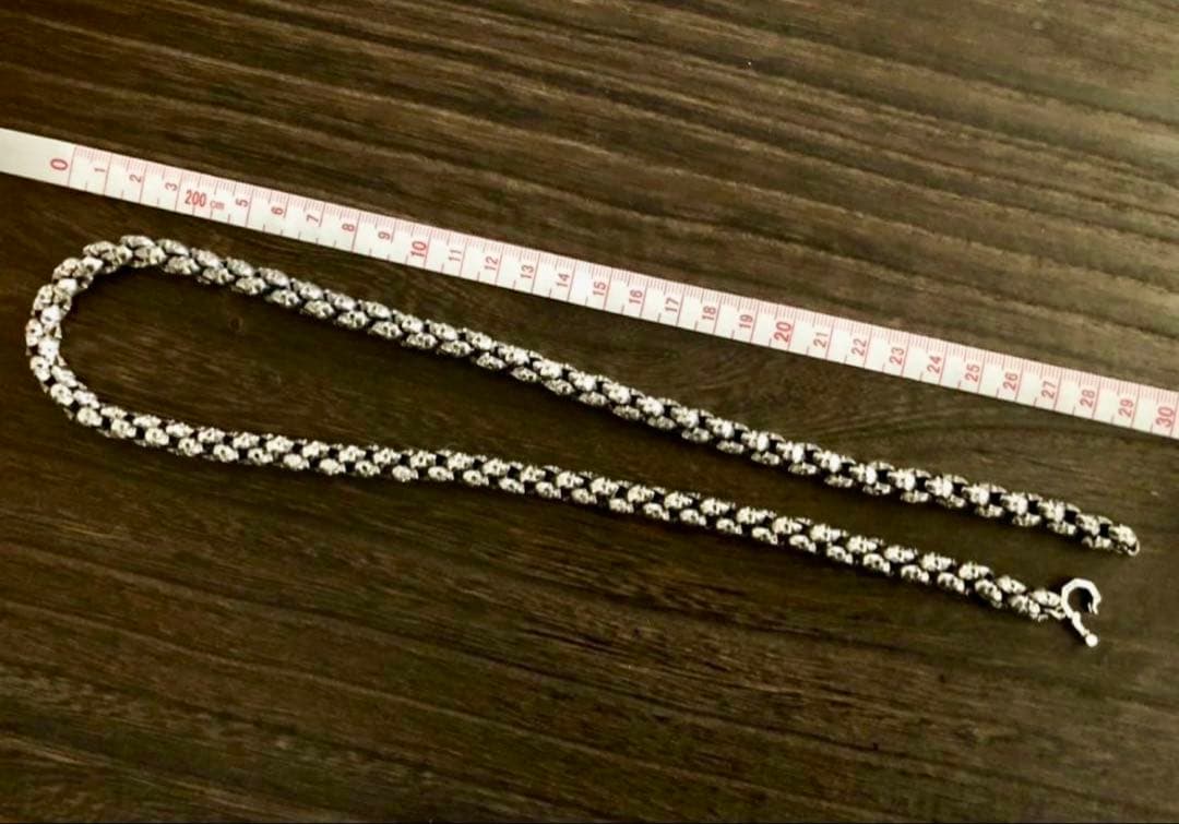 シルバー925 スカルネックレス　 120g