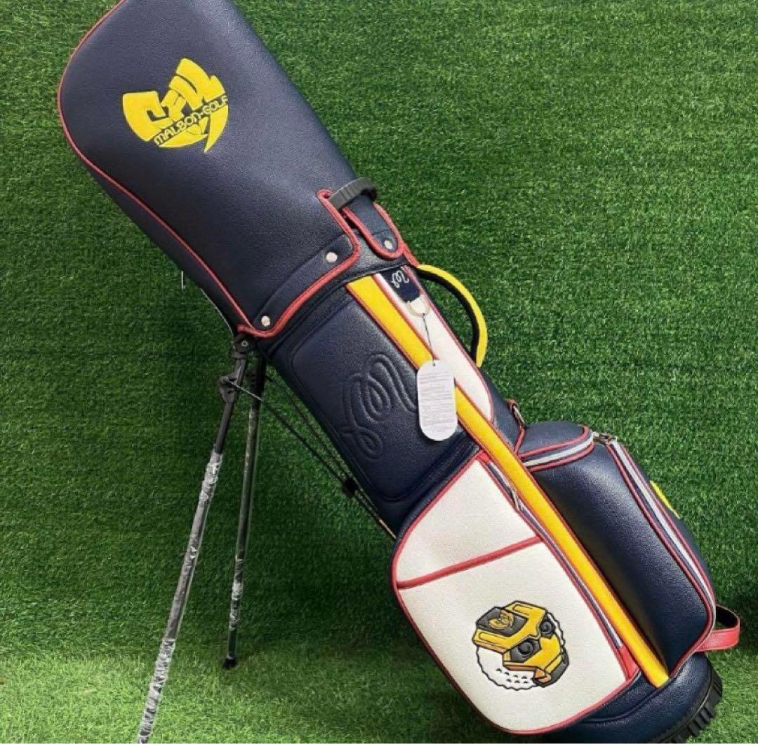 MALBON GOLF キャディバッグ スタンド付き ネイビーマルボン