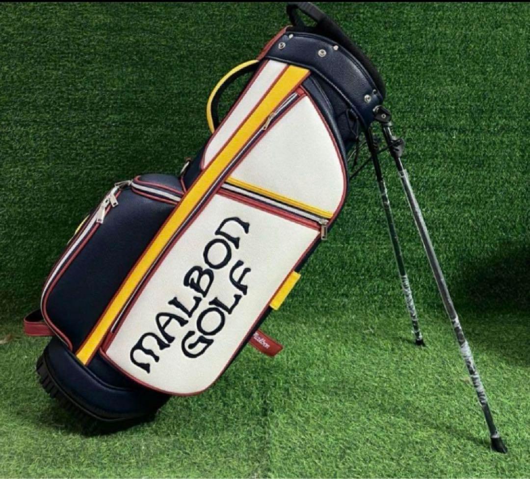 MALBON GOLF キャディバッグ スタンド付き ネイビーマルボン