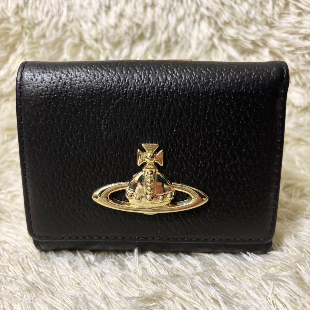 ヴィヴィアンウエストウッド 三つ折り財布 がま口 オーブ ブラック