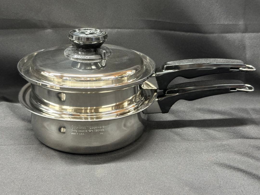 【保管品】Cook Best T304 7-Ply 蒸し器　片手鍋　19cm