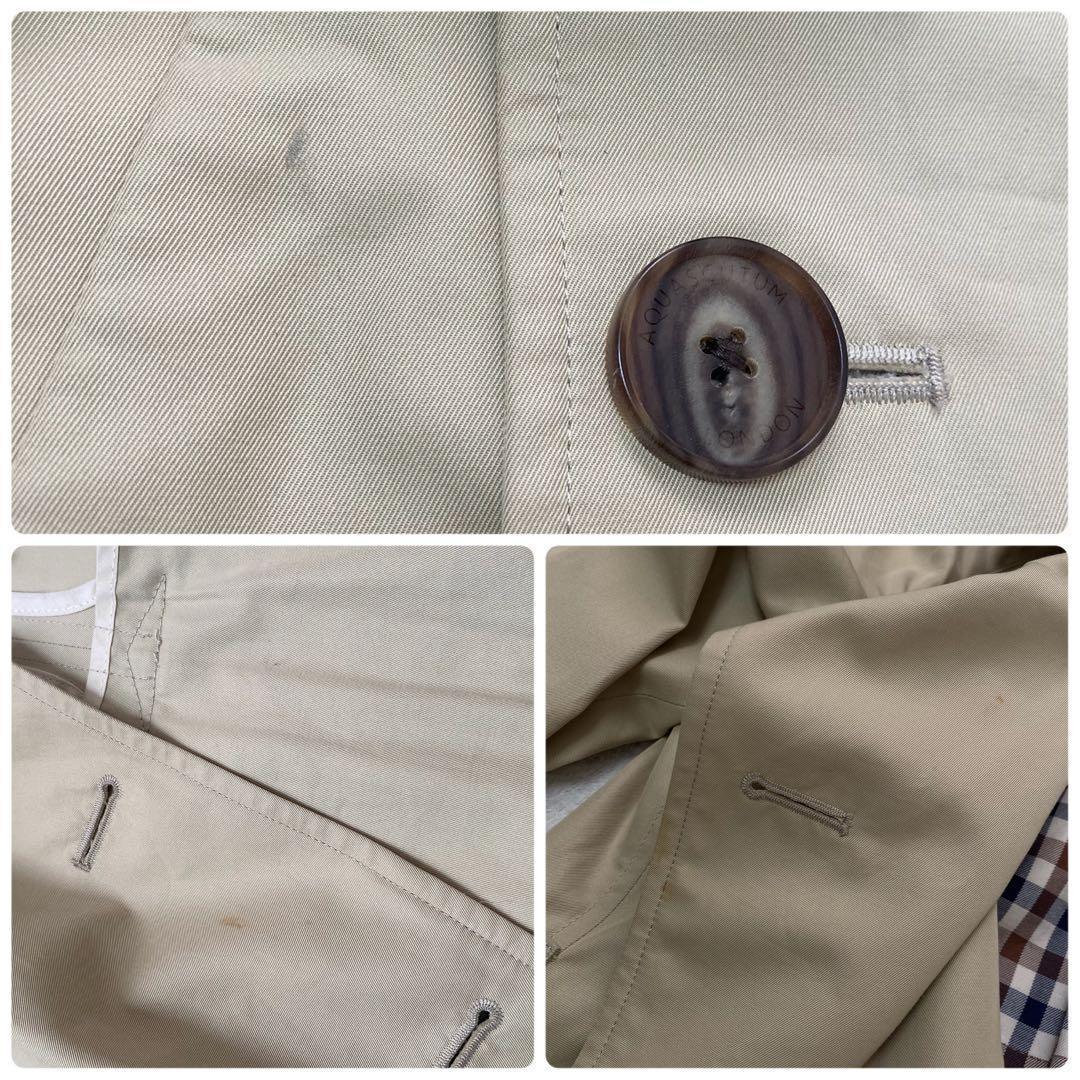 【美品】アクアスキュータム　トレンチコート ベージュ　メンズ　38 保存袋付き